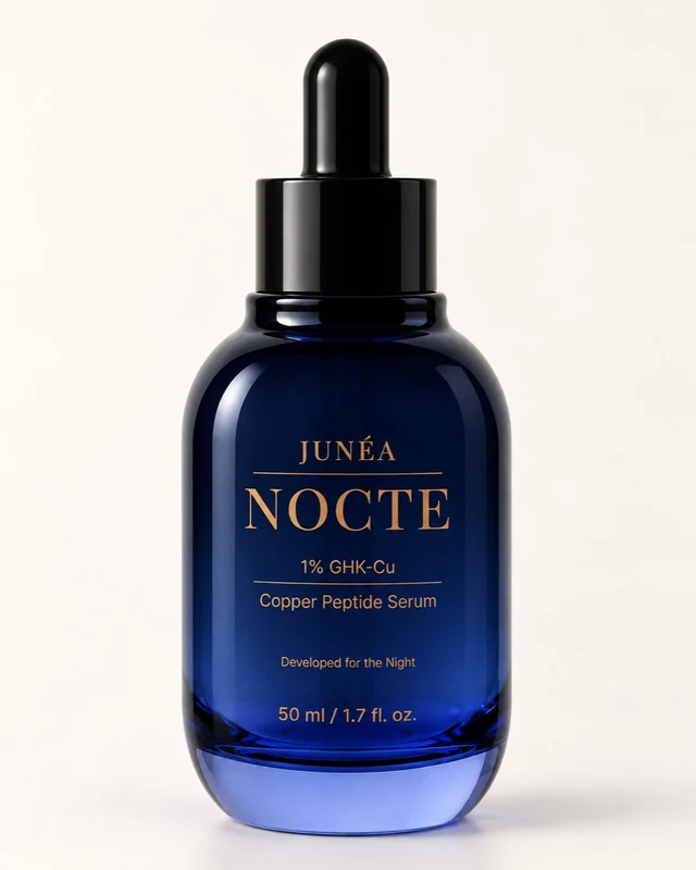 JUNÉA NOCTE, blaues 50-ml-Kupferpeptid-Serum mit 1 % GHK-Cu